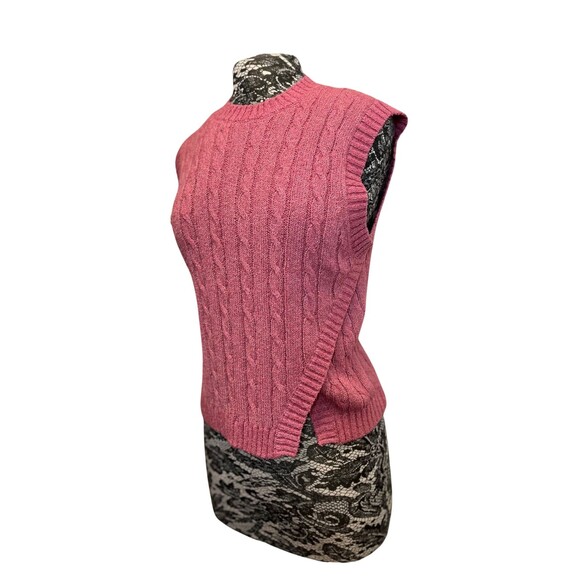 Anthropologie Current Air Angeline Pink Sleeveless Cable Knit Sweater Top Vest S - Picture 9 of 15